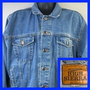 Men's 90s Vintage High Sierra Authentic Brand Denim Light Wash Jacket XL